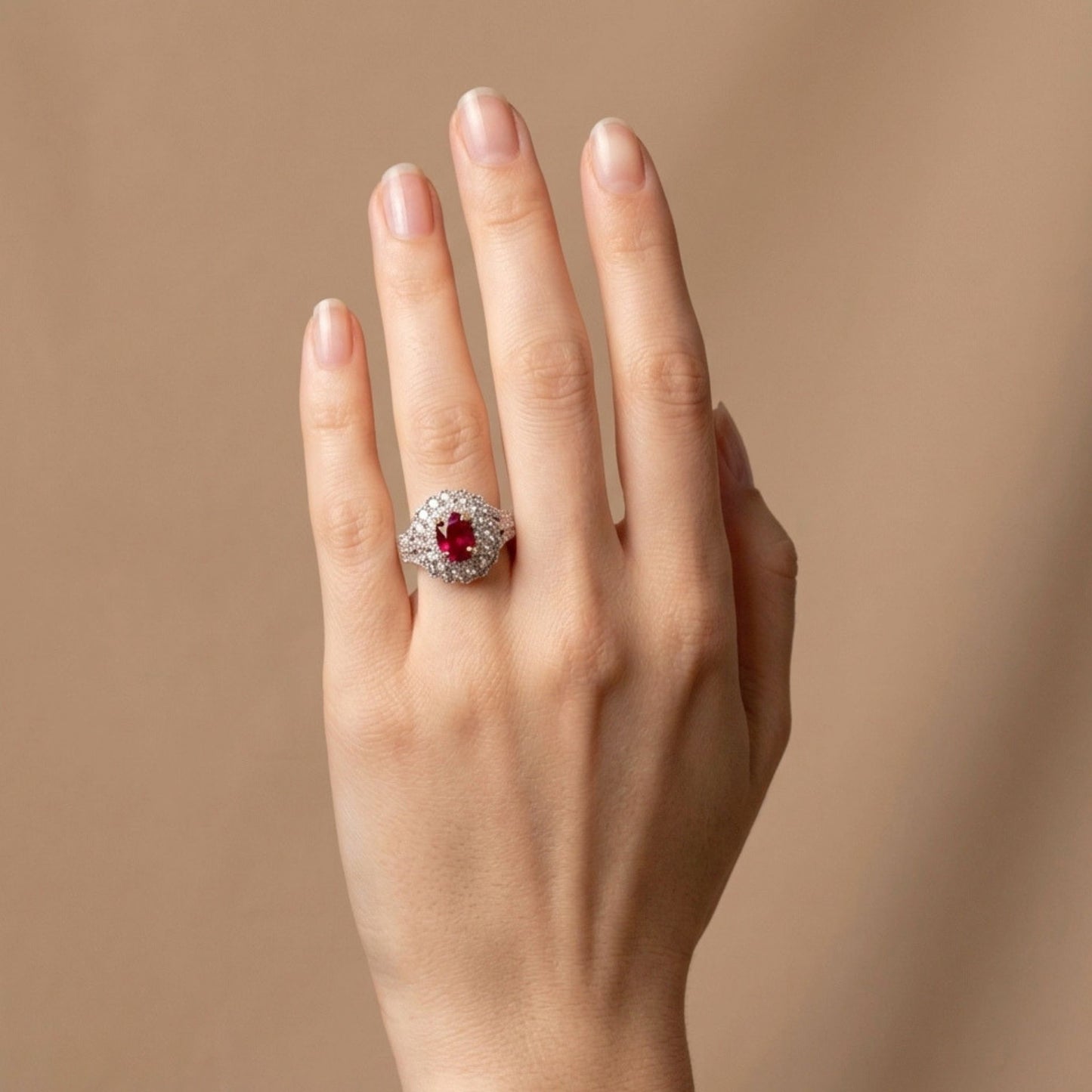 14K 2.04ct Oval Private Collection Burma Ruby 1.50cttw VS White Diamonds Ring
