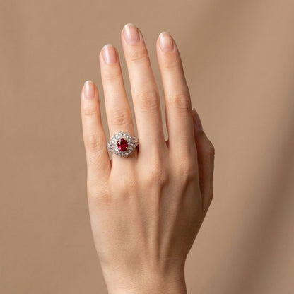 14K 2.04ct Oval Private Collection Burma Ruby 1.50cttw VS White Diamonds Ring