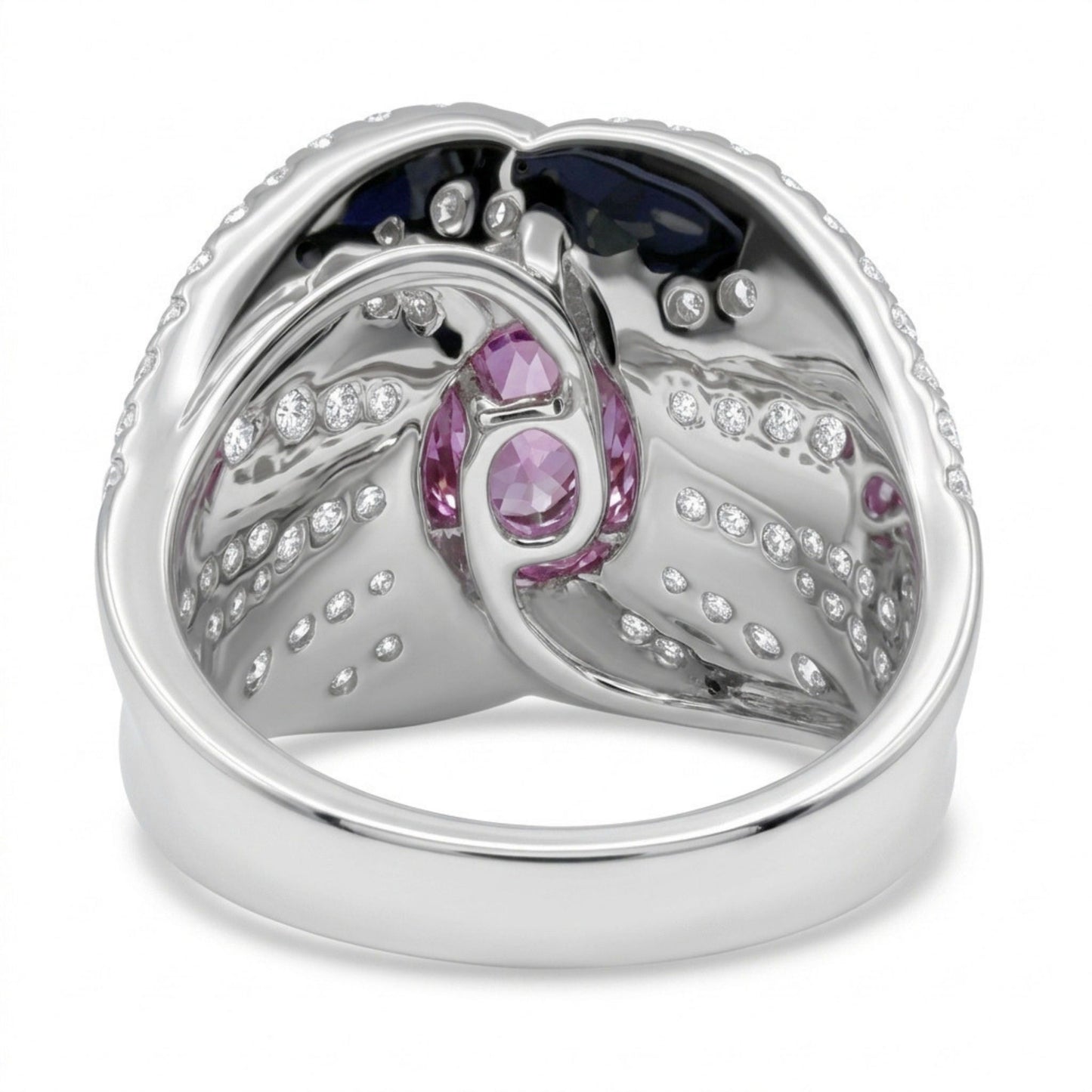 14K 0.79ct Oval Private Collection Unheated Hot Pink Zoisite 1.96cttw VS White Diamonds Ring