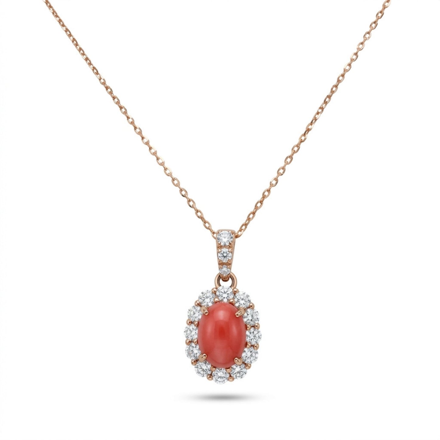 18K 0.87ct Oval Conch Pearl 0.44cttw White Diamonds Necklace