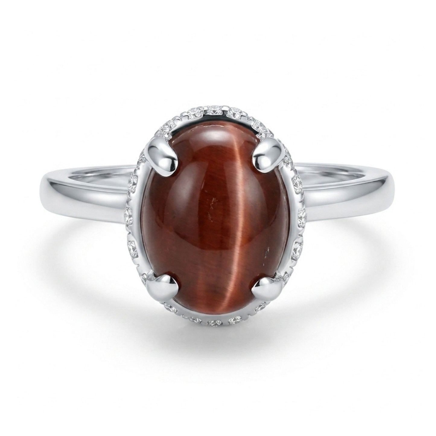 18K 1.77ct Round Cat's Eye Scapolite 0.23cttw VS White Diamonds Ring