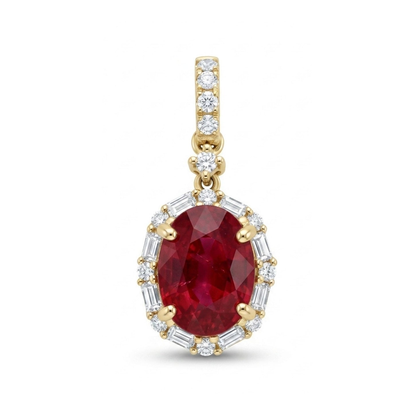 18K 1.20ct Oval Private Collection Burma Ruby 0.23cttw VS White Diamonds Pendant