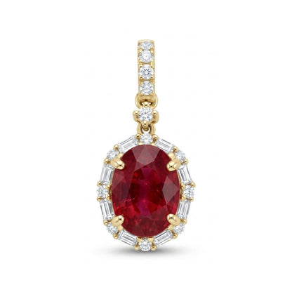 18K 1.20ct Oval Private Collection Burma Ruby 0.23cttw VS White Diamonds Pendant