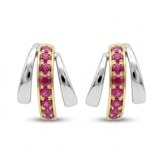 14K 0.49cttw Burma Ruby Stud Earrings