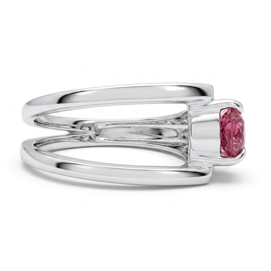 14K 0.96ct Pear Shape Mahenge Pink Spinel 0.15cttw VS White Diamonds Ring