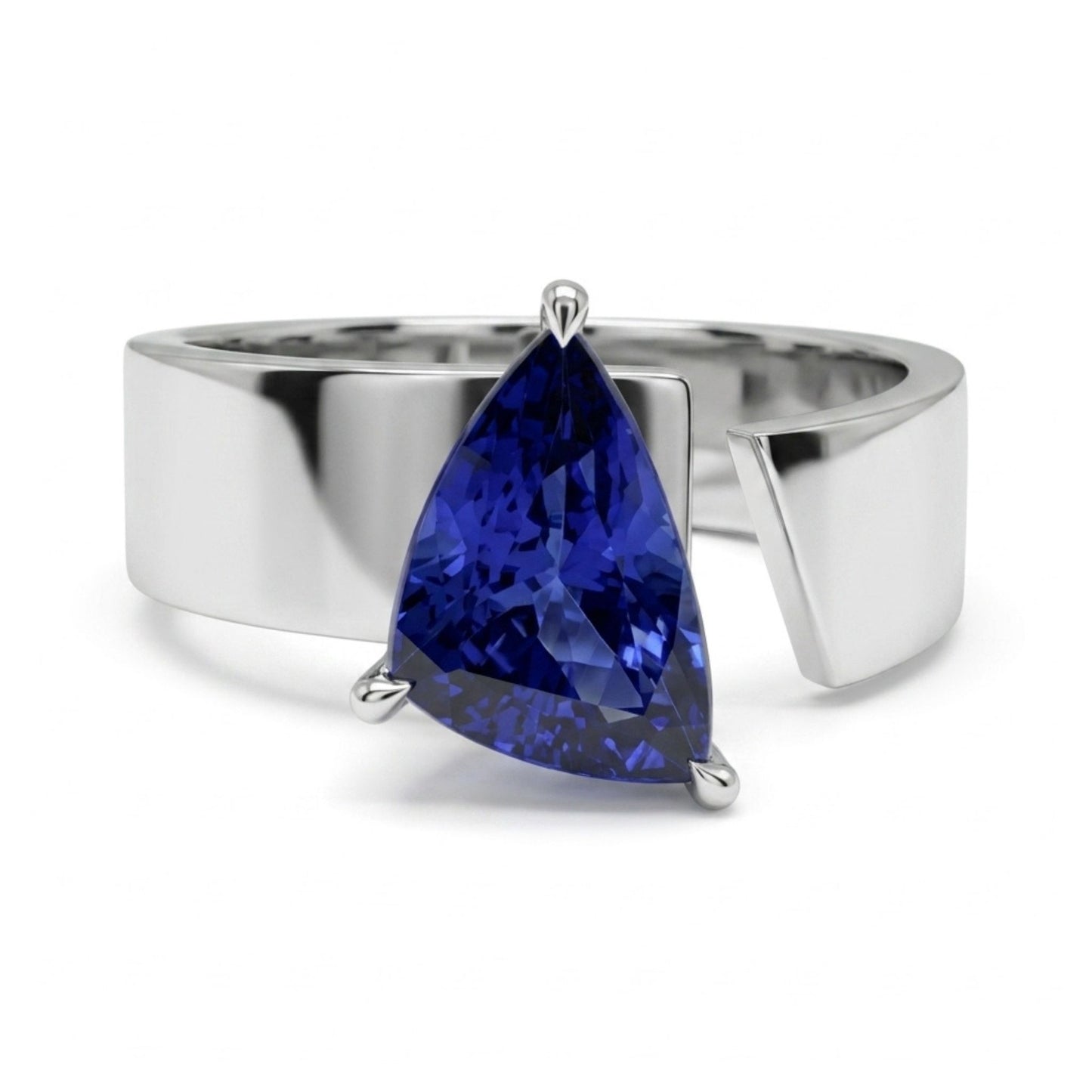 18K 1.48ct Fancy Cut Blue Sapphire Ring