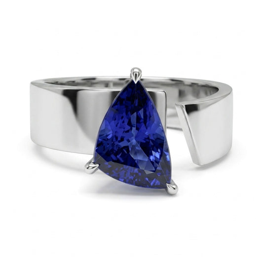 18K 1.48ct Fancy Cut Blue Sapphire Ring