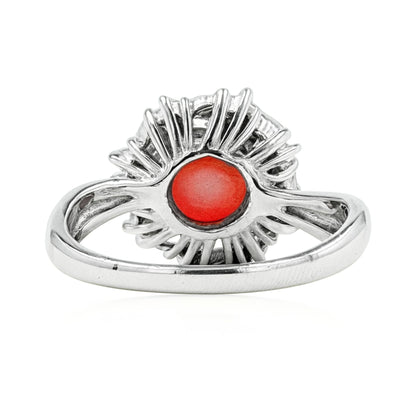 Platinum 2.12ct Oval Conch Pearl 0.88cttw White Diamonds Ring