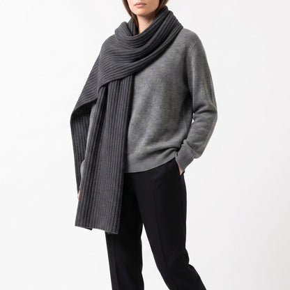 100% Cashmere Ribbed Scarf