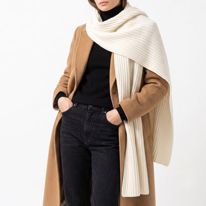 100% Cashmere Ribbed Scarf