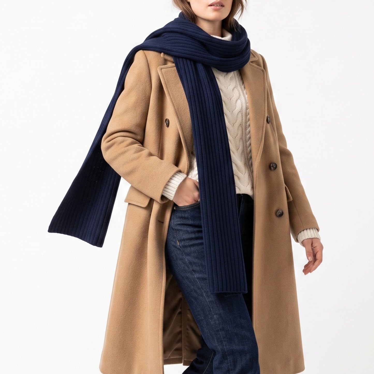 100% Cashmere Ribbed Scarf