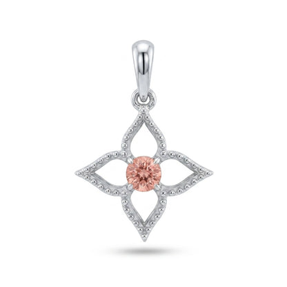 Platinum 0.13ct Round Sweet Home Rhodochrosite Pendant