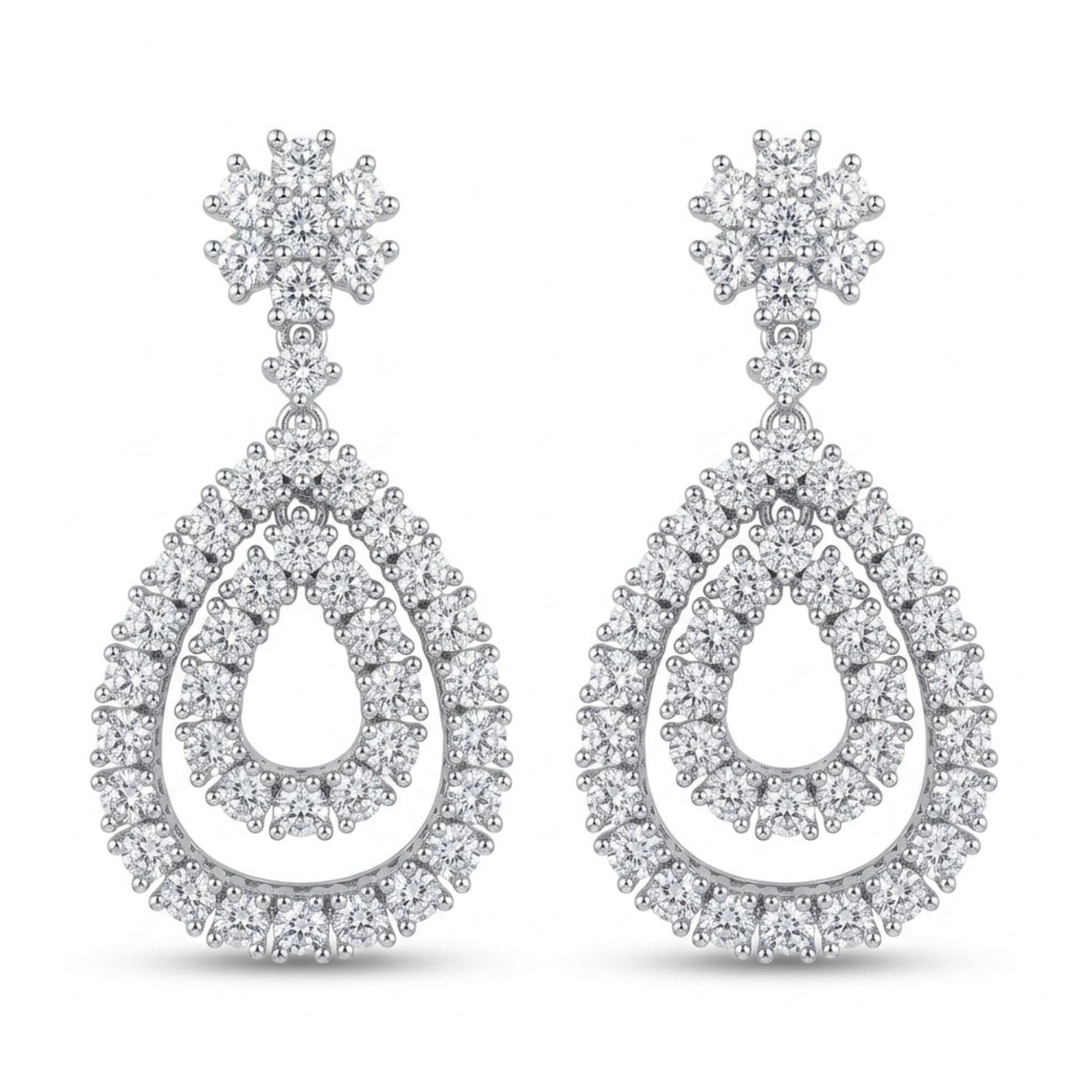 14K 7.20cttw VS White Diamond Drop Earrings