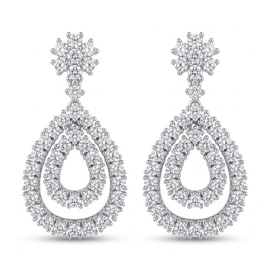 14K 7.20cttw VS White Diamond Drop Earrings
