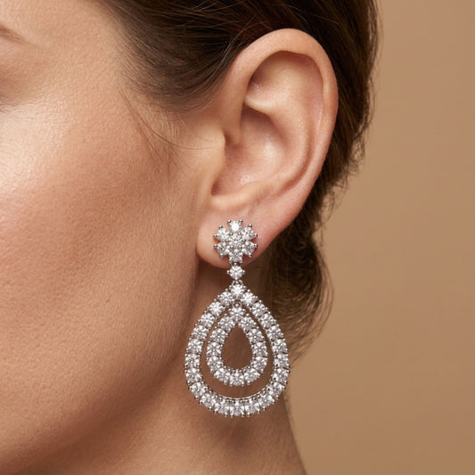 14K 7.20cttw VS White Diamond Drop Earrings