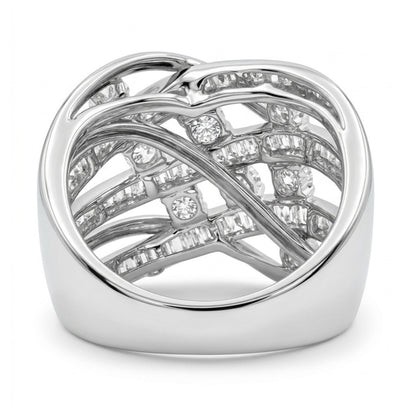 18K 1.65cttw Baguette & Round White Diamond Ring