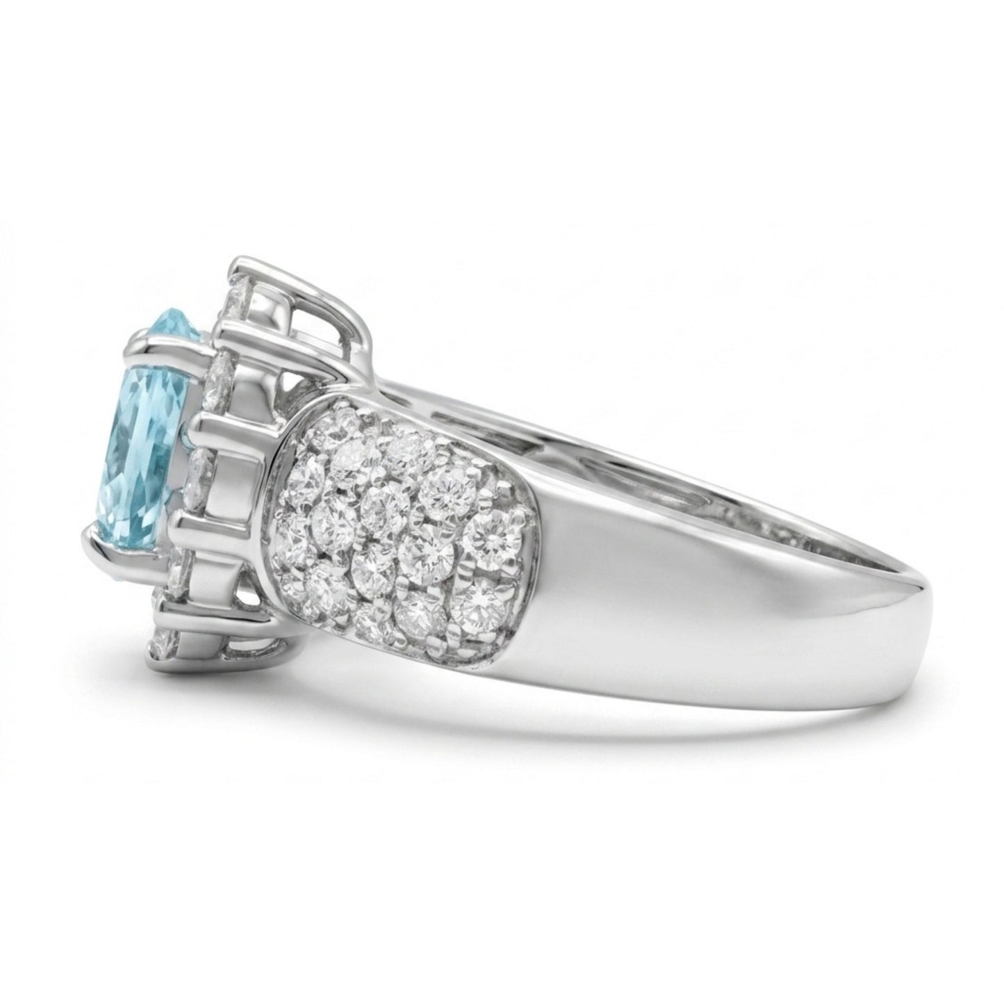 14K 1.13ct Oval Private Collection Paraiba 1.01cttw VS White Diamonds Ring