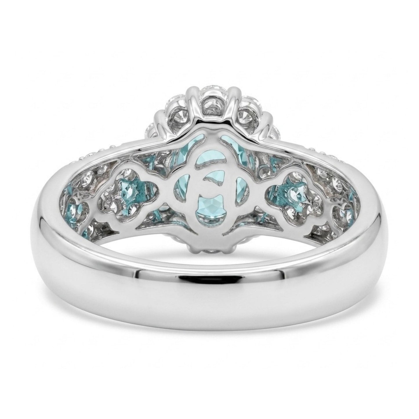 14K 1.13ct Oval Private Collection Paraiba 1.01cttw VS White Diamonds Ring