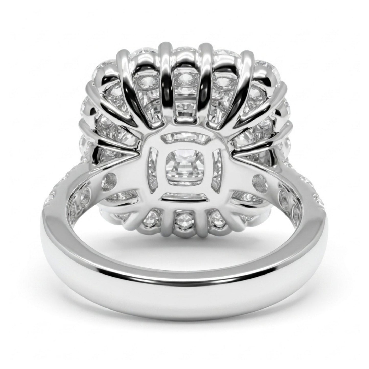 18K 3.01ct Cushion VS Yellow Diamond 3.60cttw VS White Diamonds Ring