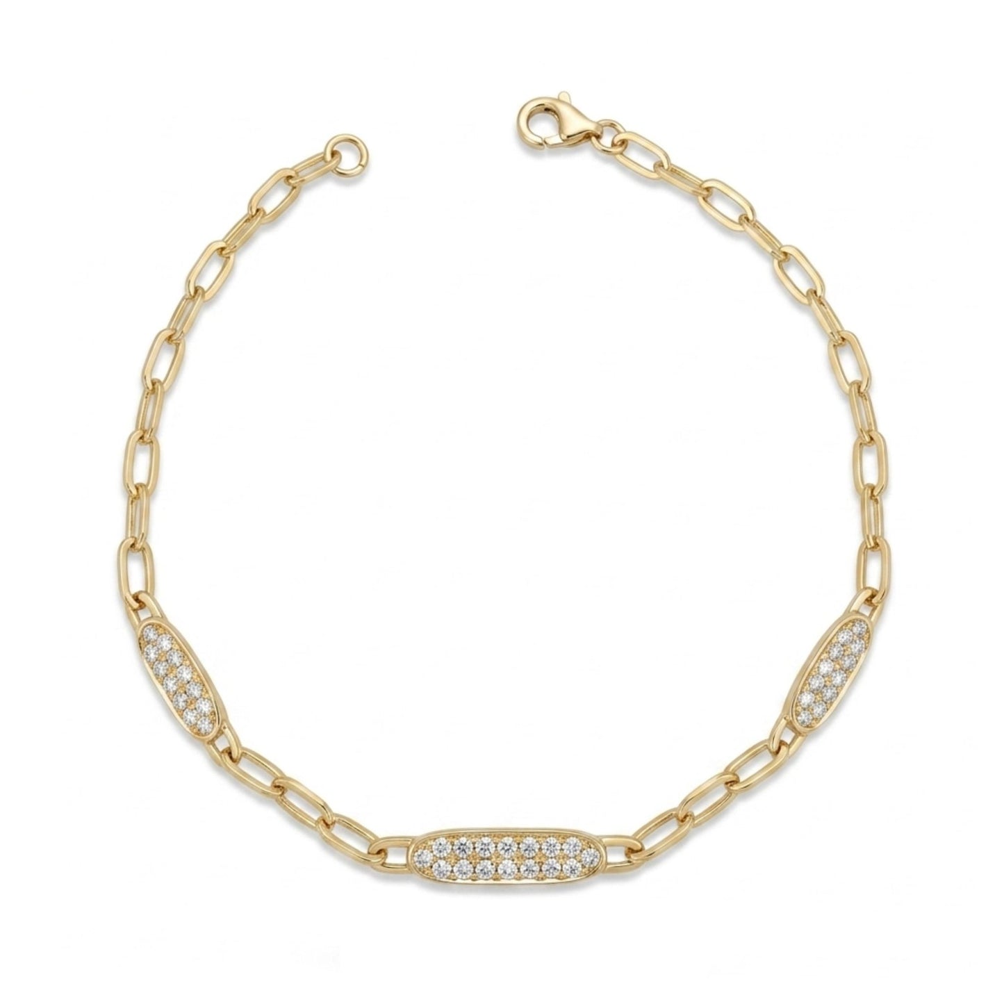 14K 0.33cttw Round White Diamond Link Bracelet