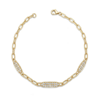 14K 0.33cttw Round White Diamond Link Bracelet