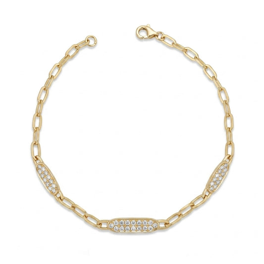 14K 0.33cttw Round White Diamond Link Bracelet