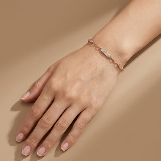 14K 0.33cttw Round White Diamond Link Bracelet