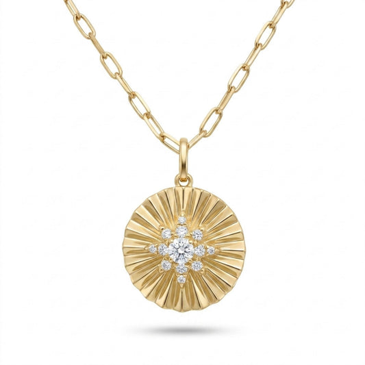 14K 0.19cttw Round White Diamond Necklace