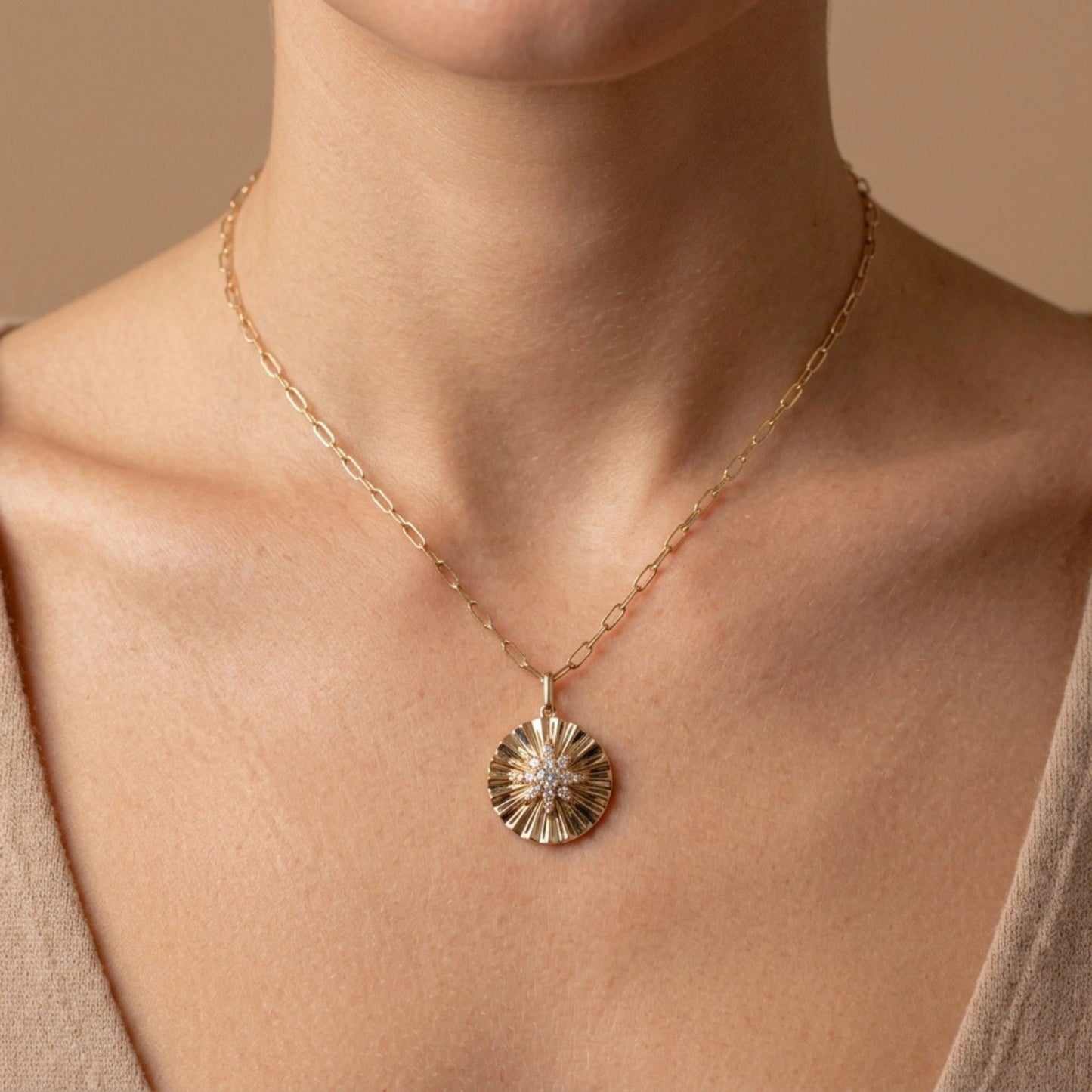14K 0.19cttw Round White Diamond Necklace