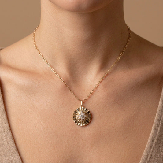 14K 0.19cttw Round White Diamond Necklace