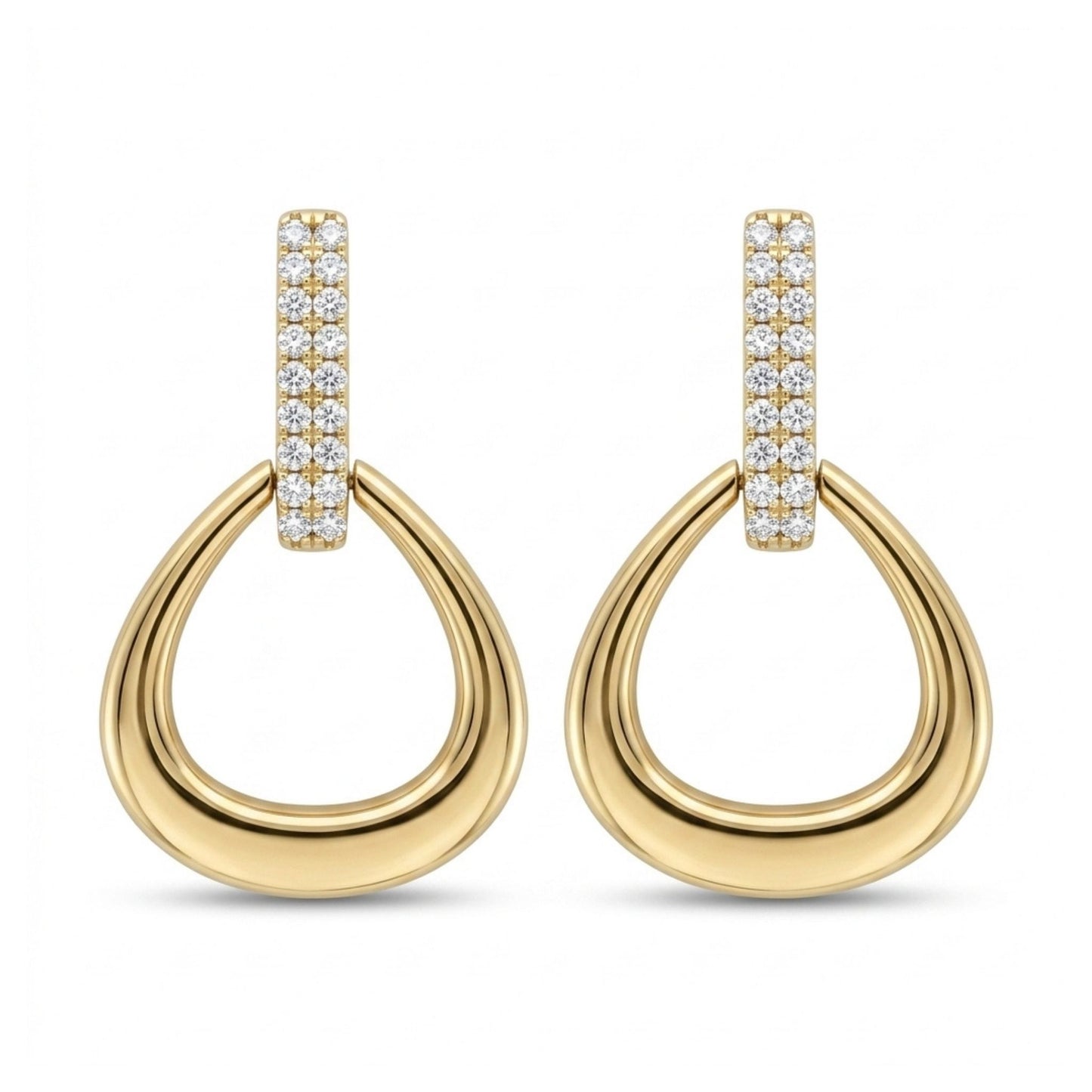 14K 0.38cttw Round White Diamond Drop Earrings