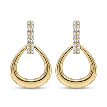 14K 0.38cttw Round White Diamond Drop Earrings