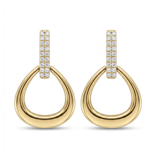 14K 0.38cttw Round White Diamond Drop Earrings