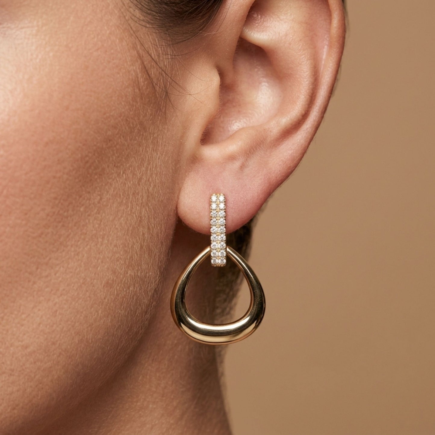 14K 0.38cttw Round White Diamond Drop Earrings