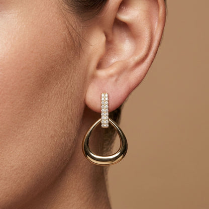 14K 0.38cttw Round White Diamond Drop Earrings