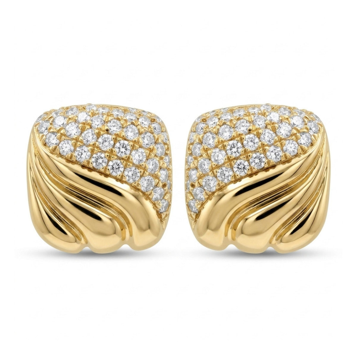 14K 0.43cttw Round White Diamond Stud Earrings
