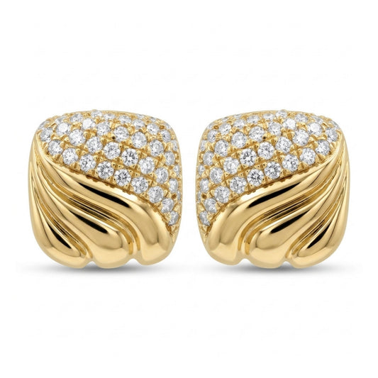 14K 0.43cttw Round White Diamond Stud Earrings