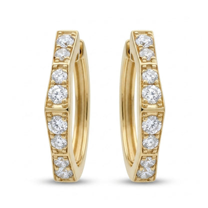 14K 0.34cttw Round White Diamond Hoop Earrings
