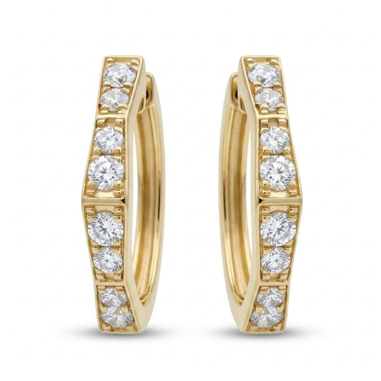 14K 0.34cttw Round White Diamond Hoop Earrings