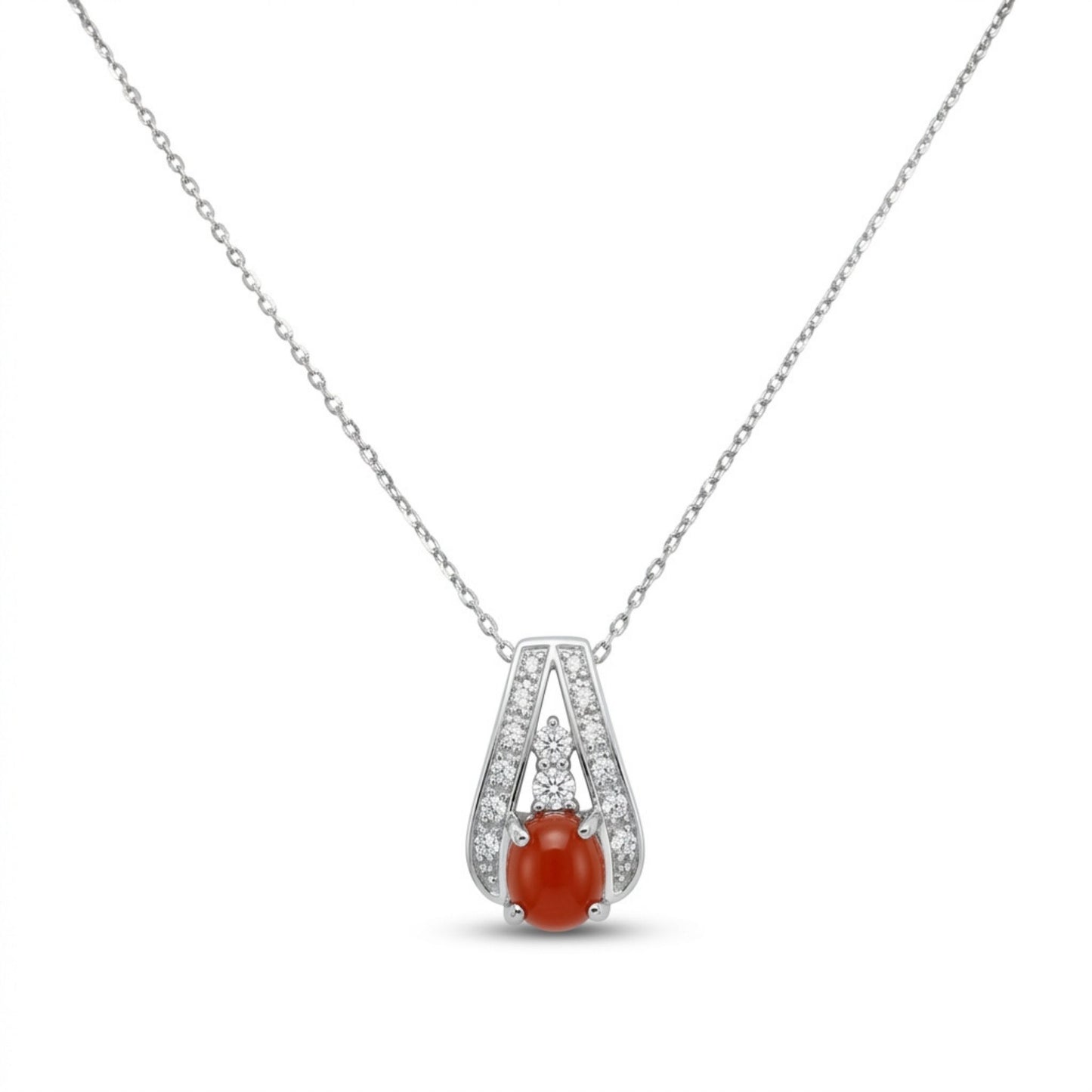 Platinum 0.68ct Oval Conch Pearl 0.15cttw White Diamonds Necklace