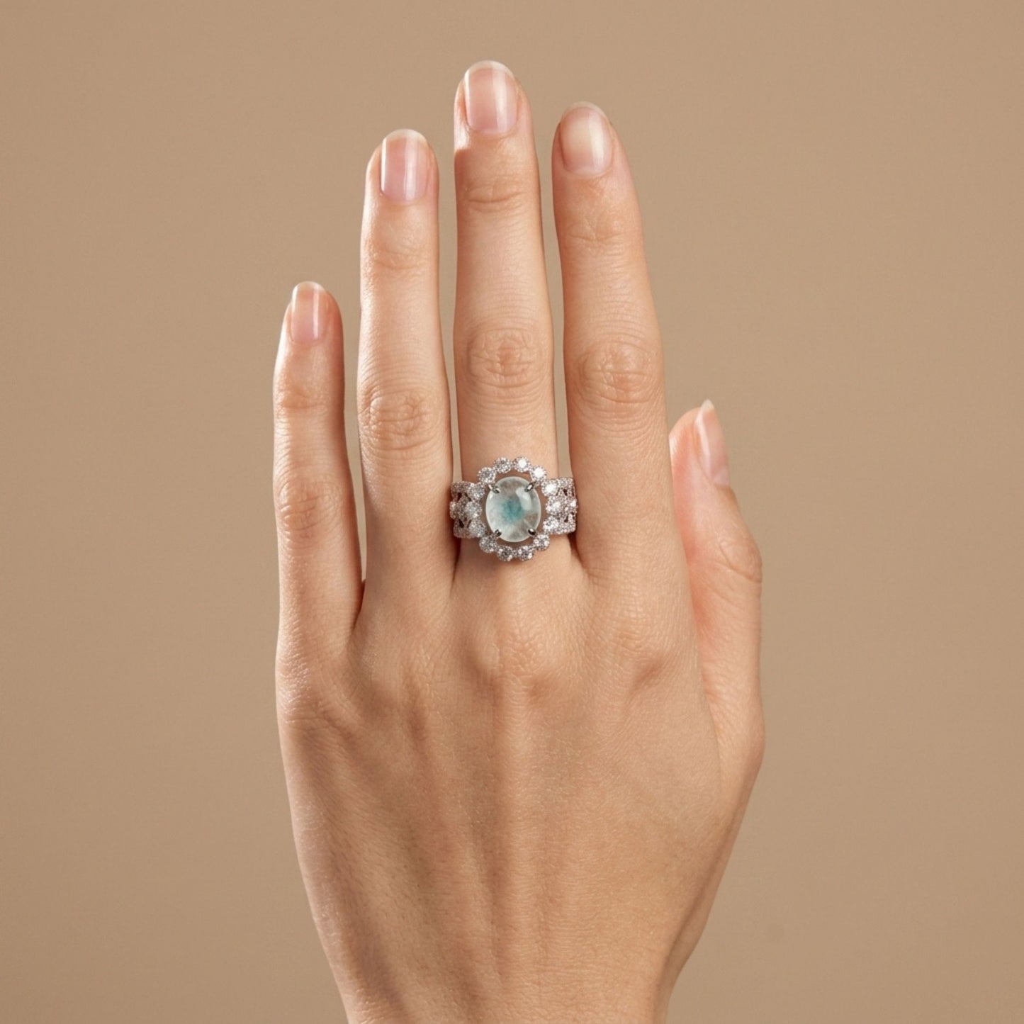 14K 1.88ct Oval Brazilian Paraiba in Quartz 1.09cttw VS White Diamonds Ring