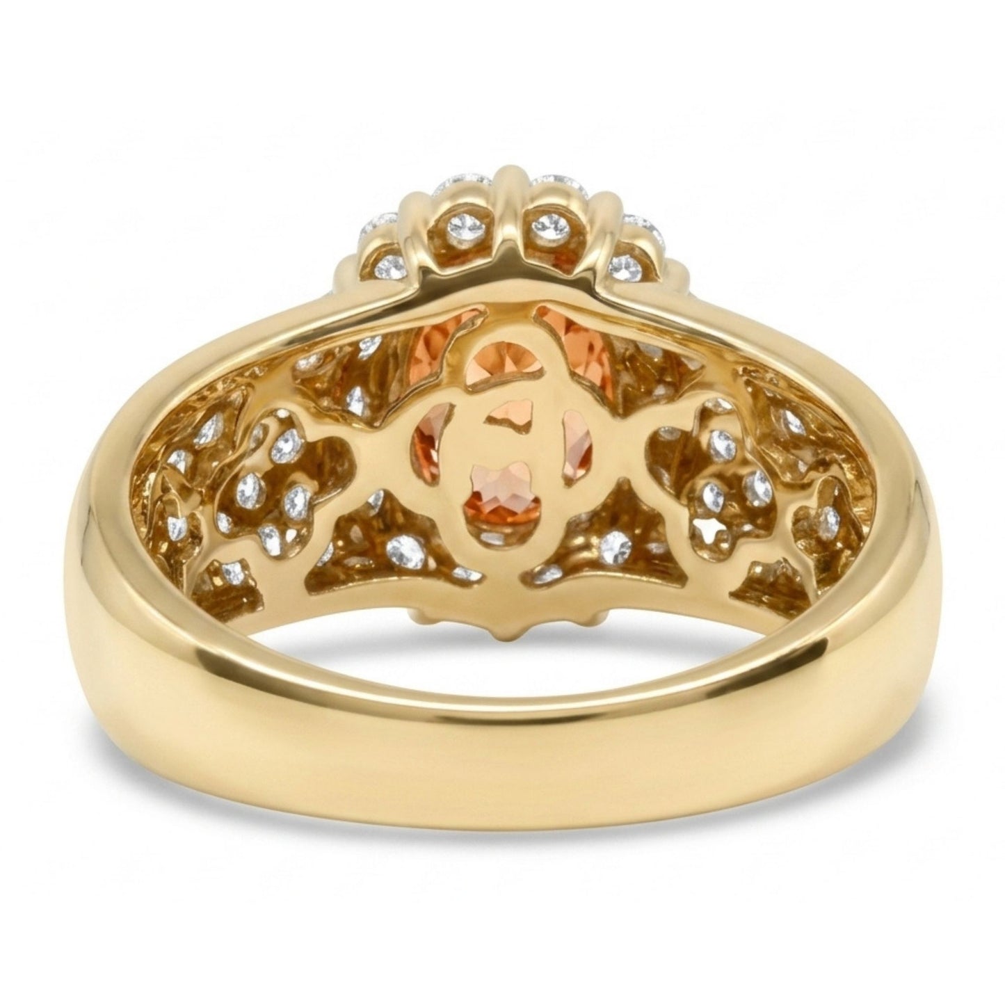 14K 2.20ct Oval Private Collection Mandarin Garnet 1.28cttw VS White Diamonds Ring