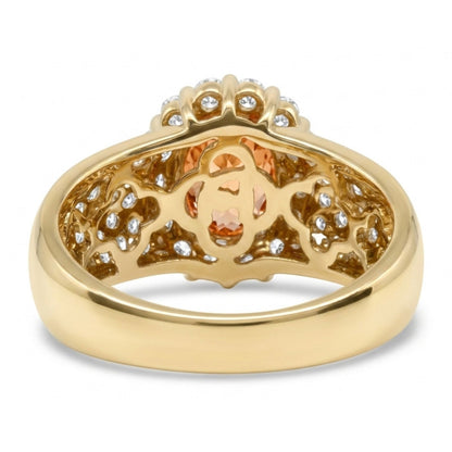 14K 2.20ct Oval Private Collection Mandarin Garnet 1.28cttw VS White Diamonds Ring