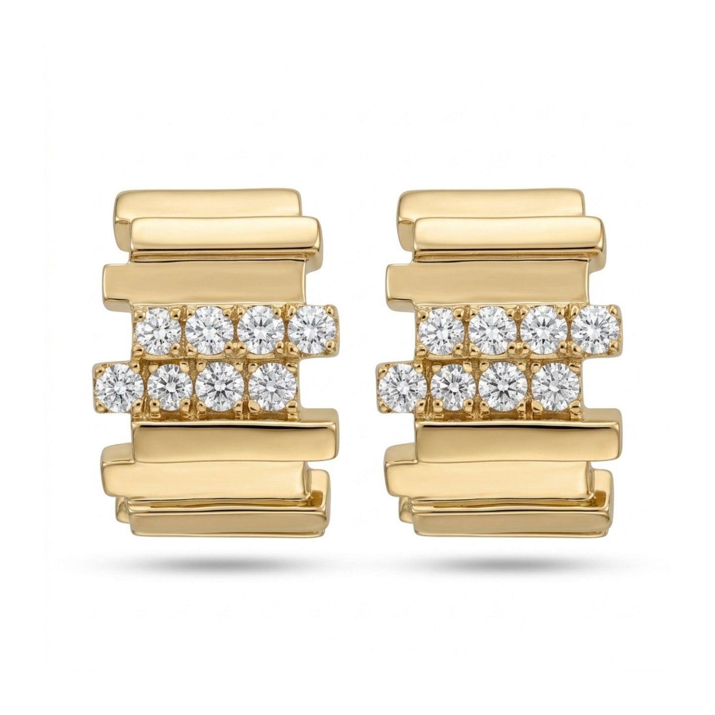 14K 0.48cttw Round White Diamond Hoop Earrings