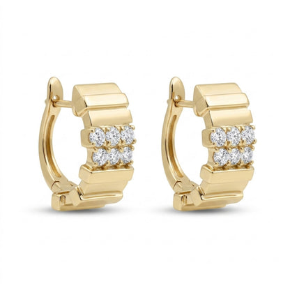 14K 0.48cttw Round White Diamond Hoop Earrings
