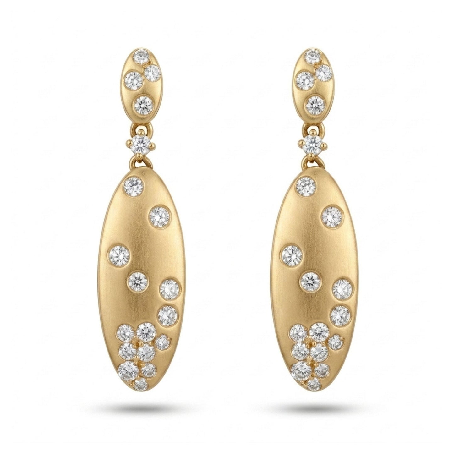 14K 1.02cttw Round White Diamond Drop Earrings