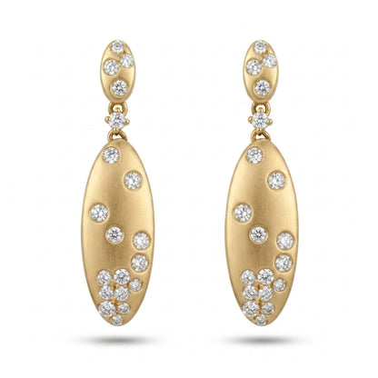 14K 1.02cttw Round White Diamond Drop Earrings