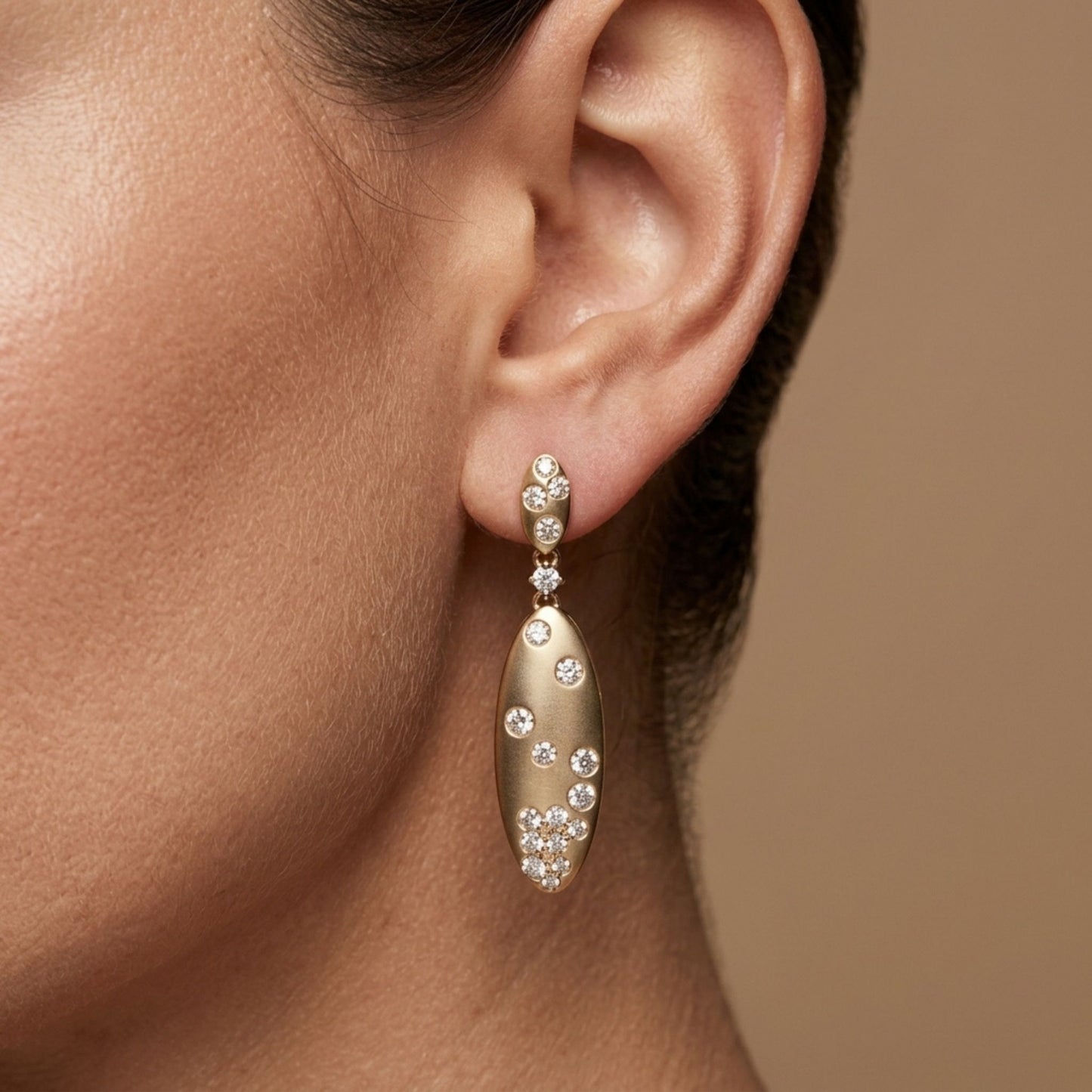 14K 1.02cttw Round White Diamond Drop Earrings