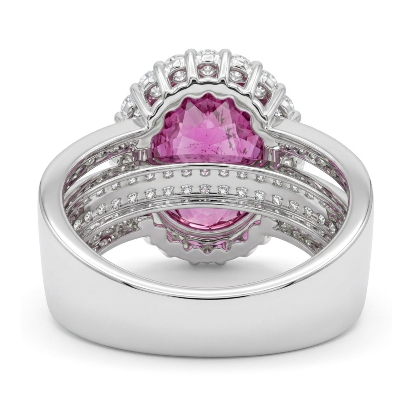 14K 7.10cttw Oval Copper Bearing Tourmaline 1.44cttw White Diamonds Ring