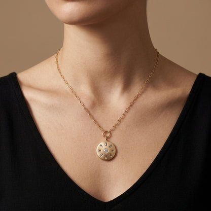 14K 0.54cttw Baguette & Round White Diamonds Necklace